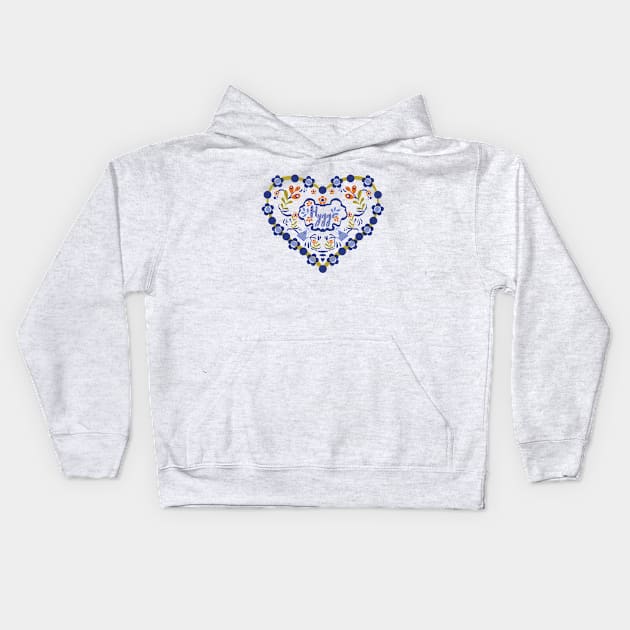 Hygge heart Kids Hoodie by Mimie20